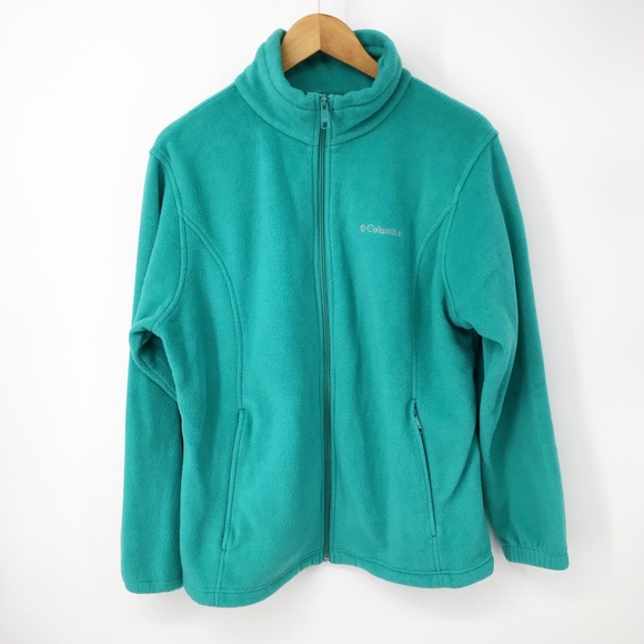 Columbia Jackets & Blazers - Columbia : Green Zip-Up Fleece Jacket Size 1X